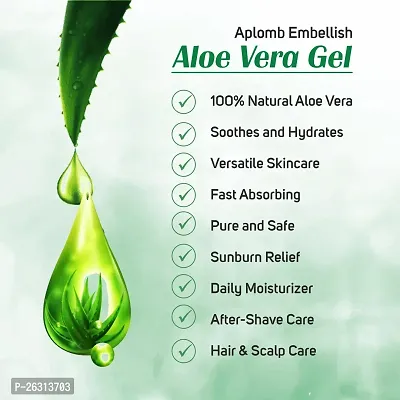 APLOMB Embellish Pure and Natural Aloe Vera Gel | Moisturises, Nourishes and Hydrates the Skin | for Face  Hair | -100g-thumb5