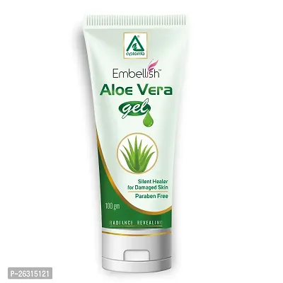 APLOMB Embellish Pure and Natural Aloe Vera Gel Moisturises, Nourishes and Hydrates the Skin for Face  Hair (100g)-thumb0