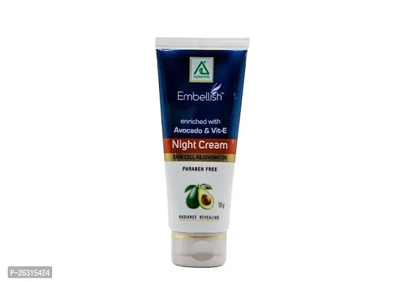 Aplomb Embellish Night Cream | Repairs  Reduces wrinkles| Hydrates Skin | Overnight Repair | Infused with Avocado and Vitamin E | For Men  Women | All Skin Types | Paraben Free