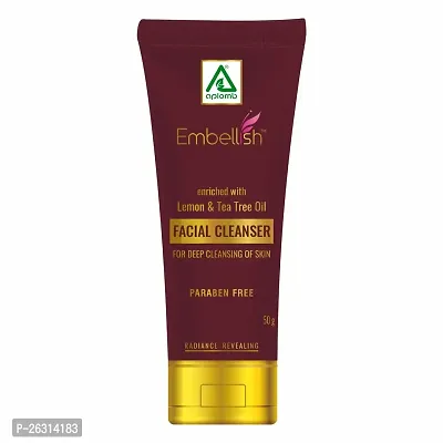 Aplomb Embellish Facial Cleanser for Deep Pore Cleansing | Removes Makeup  Impurities | For Soft and Glowing Skin | Enriched with Lemon  Tea Tree Oil | Paraben Free- 50gm - PACK OF 2-thumb0