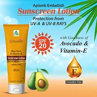 Aplomb Embellish Safe  Herbal Sunscreen Lotion | Infused with Avocado  Vitamin-E | SPF 20 Protections | Non-Greasy  Non-Sweat Formulation | For Men  Women | 50 gm-thumb2