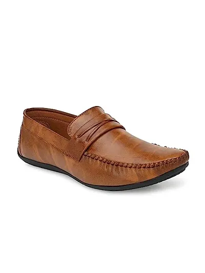 Stylish Tan Rubber Solid Formal Shoes For Men