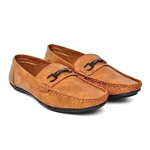 Stylish Tan Rexine Solid Formal Shoes For Men