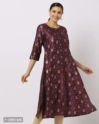 Stylish Purple Cotton Kurta For Women