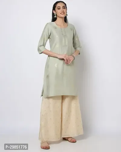 Stylish Green Cotton Kurta For Women-thumb0