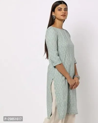 Stylish Green Cotton Kurta For Women