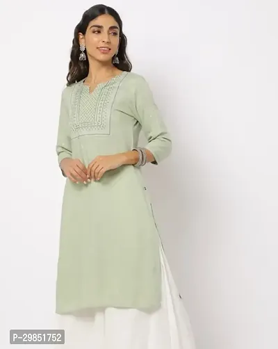 Stylish Green Cotton Kurta For Women