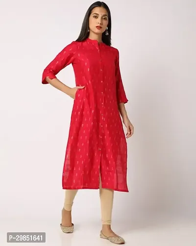 Stylish Red Cotton Kurta For Women-thumb0