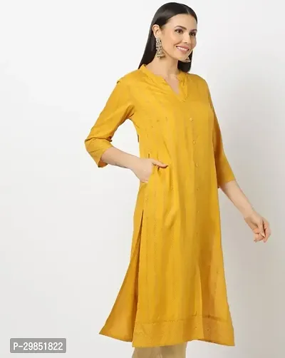 Stylish Yellow Cotton Kurta For Women