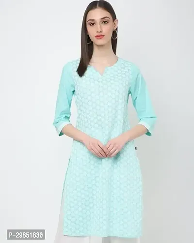 Stylish Blue Cotton Kurta For Women