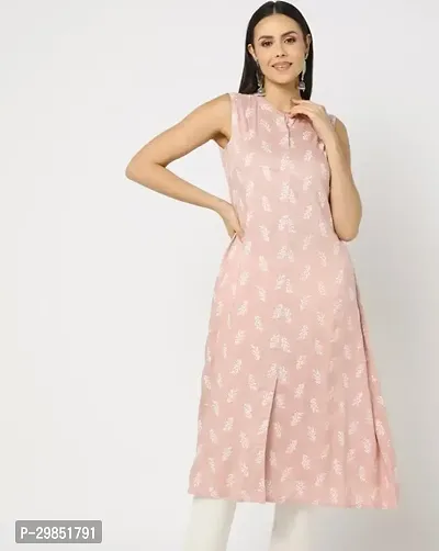 Stylish Pink Cotton Kurta For Women-thumb0