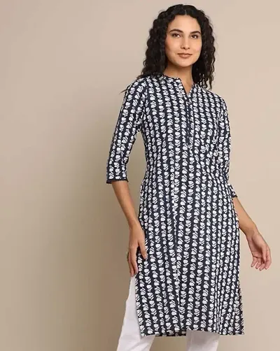 Stylish Printed Cotton Straight Kurtis