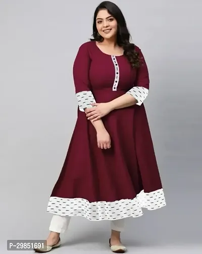 Stylish Maroon Cotton Kurta For Women