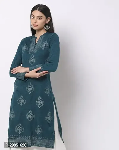 Stylish Green Cotton Kurta For Women-thumb0