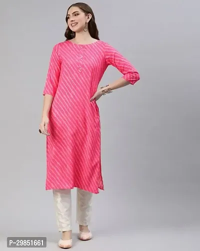 Stylish Pink Cotton Kurta For Women-thumb0