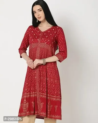 Stylish Brown Cotton Kurta For Women