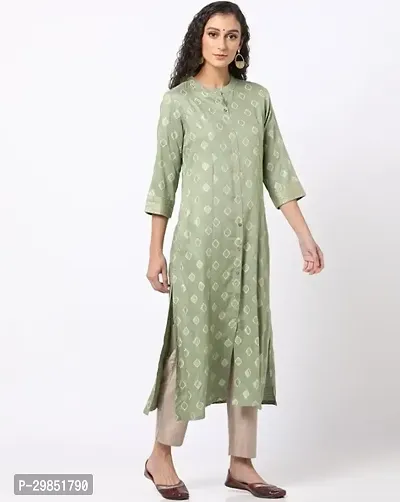 Stylish Green Cotton Kurta For Women