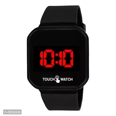 Stylish Black Silicone Digital Watches For Men-thumb0