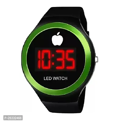 Stylish Green Rubber Digital Watches For Men-thumb0