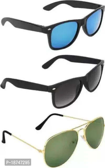 Fabulous Multicoloured Metal Aviator Sunglasses For Men-thumb0