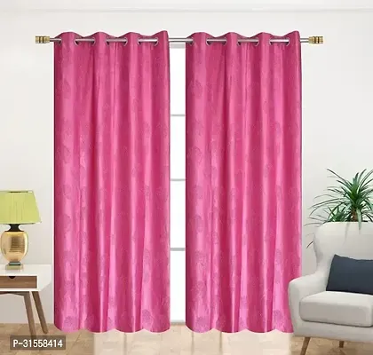 Tree Punching Curtains ( Pink ) ( Pack Of 2 )-thumb0