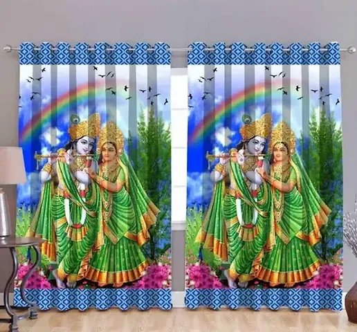 Set of 2- Printed Door Curtains