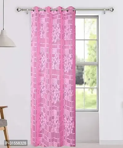 Unique Homes Polyester Blend Floral Net Tissue Drape Grommet Ring Sheer Curtain - Pack of 1-thumb0