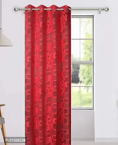 Unique Homes Polyester Blend Floral Net Tissue Drape Grommet Ring Sheer Curtain - Pack of 1