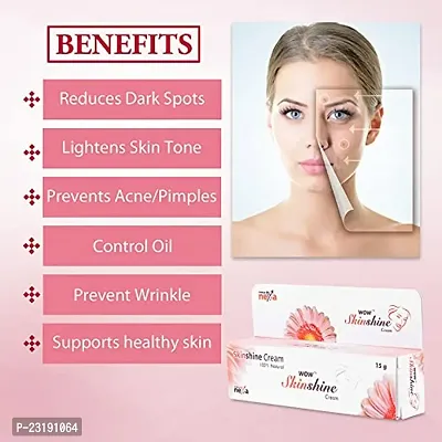 2 Pes Skin shine Fairness Cream , Broadspectrum, UVA/UVB Protection, For All Skin Types Sun Screen Root Fruit Face Cream, for Anti Ageing, Dark Spot Removal, Skin Whitening  Brightening, Acne  Scars-thumb3