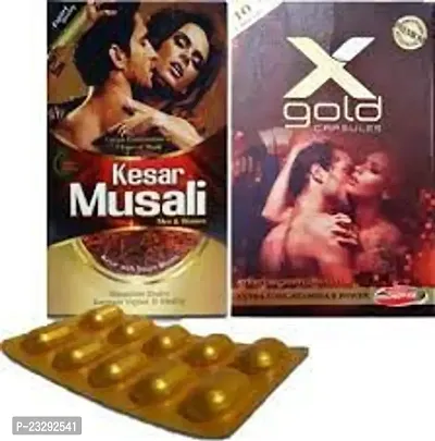 KESAR MUSALI  CAPSULES    X GOLD  CAPSULES ( COMBO PACK ) .