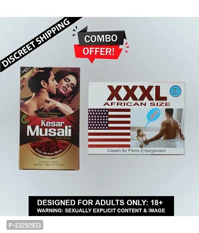 combo of Kesar Musli Capsules 10 (sexual power for Men) AND  XXXL African Size Cream For Penis Enlargement.