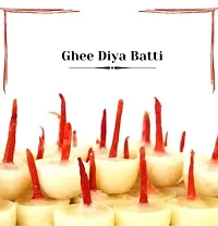 Small Cow Ghee Diya for Puja, 100 Pcs, Wax Free  Vegan Ghee Batti/Wicks/Jyot for Puja Aarti, (Pack of 1, Yellow, 100 Pcs)-thumb1