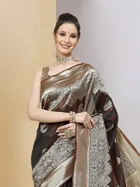 Stylish Art Silk Jacquard Saree with Blouse piece For Women-thumb3