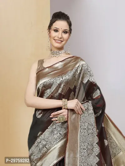 Stylish Art Silk Jacquard Saree with Blouse piece For Women-thumb4