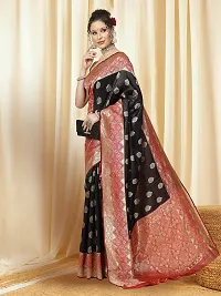 Stylish Art Silk Jacquard Saree with Blouse piece For Women-thumb1