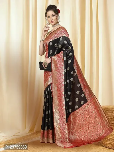 Stylish Art Silk Jacquard Saree with Blouse piece For Women-thumb2