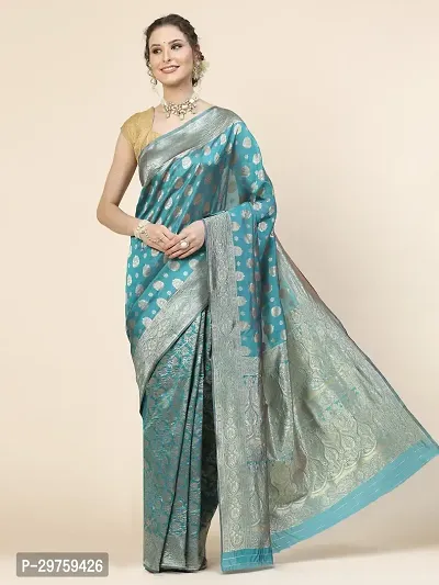 Stylish Art Silk Jacquard Saree with Blouse piece For Women-thumb0