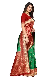 Beautiful Banarasi Silk Woven Design Saree with Blouse Piece For Women-thumb2