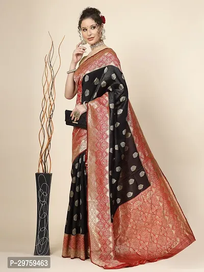 Stylish Art Silk Jacquard Saree with Blouse piece For Women-thumb2