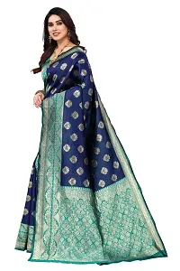 Beautiful Banarasi Silk Woven Design Saree with Blouse Piece For Women-thumb2