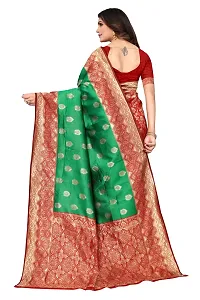 Beautiful Banarasi Silk Woven Design Saree with Blouse Piece For Women-thumb3