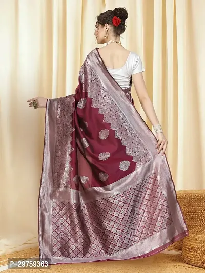 Stylish Art Silk Jacquard Saree with Blouse piece For Women-thumb3