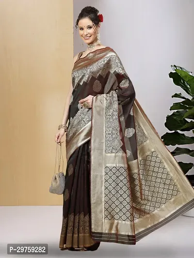 Stylish Art Silk Jacquard Saree with Blouse piece For Women-thumb2