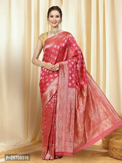 Stylish Art Silk Jacquard Saree with Blouse piece For Women-thumb0