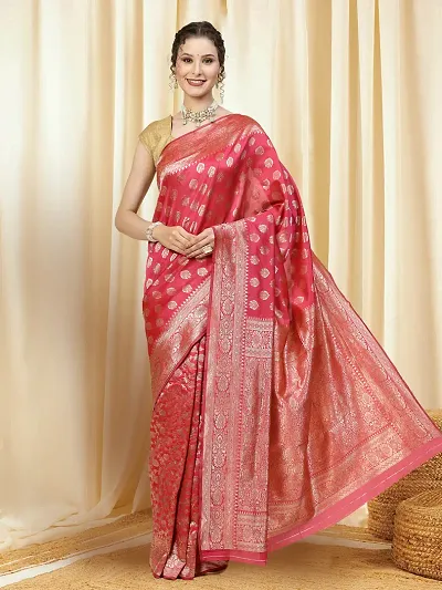 Stylish Art Silk Jacquard Saree with Blouse piece For Women