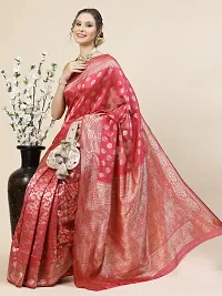 Stylish Art Silk Jacquard Saree with Blouse piece For Women-thumb1