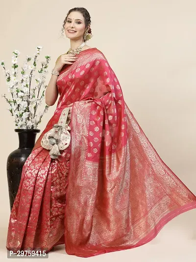 Stylish Art Silk Jacquard Saree with Blouse piece For Women-thumb2