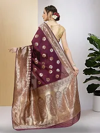 Stylish Art Silk Jacquard Saree with Blouse piece For Women-thumb2