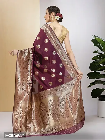 Stylish Art Silk Jacquard Saree with Blouse piece For Women-thumb3