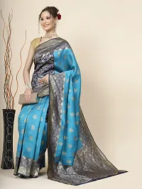 Stylish Art Silk Jacquard Saree with Blouse piece For Women-thumb1